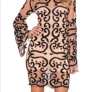 For Love & Lemons Antonina Mini dress Black and nude worn 1x size medium